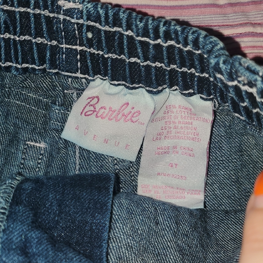 Barbie Pink and White Striped Long Sleeve Tee - Picture 3 of 7